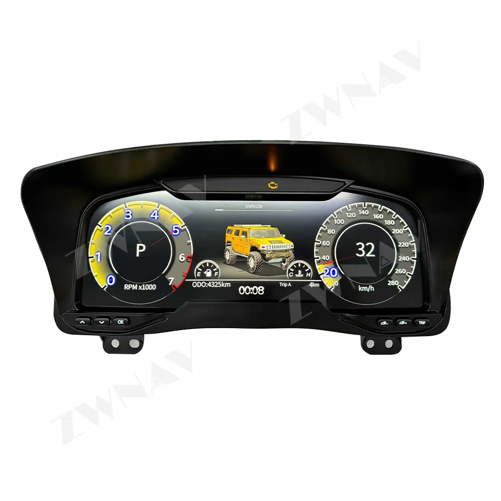 تصميم جديد لوحة القيادة العنقودية ل هامر H3 2005-2010 LCD لوحة أدوات عرض افتراضي قمرة القيادة عداد السرعة الافتراضي لوحة القيادة #4