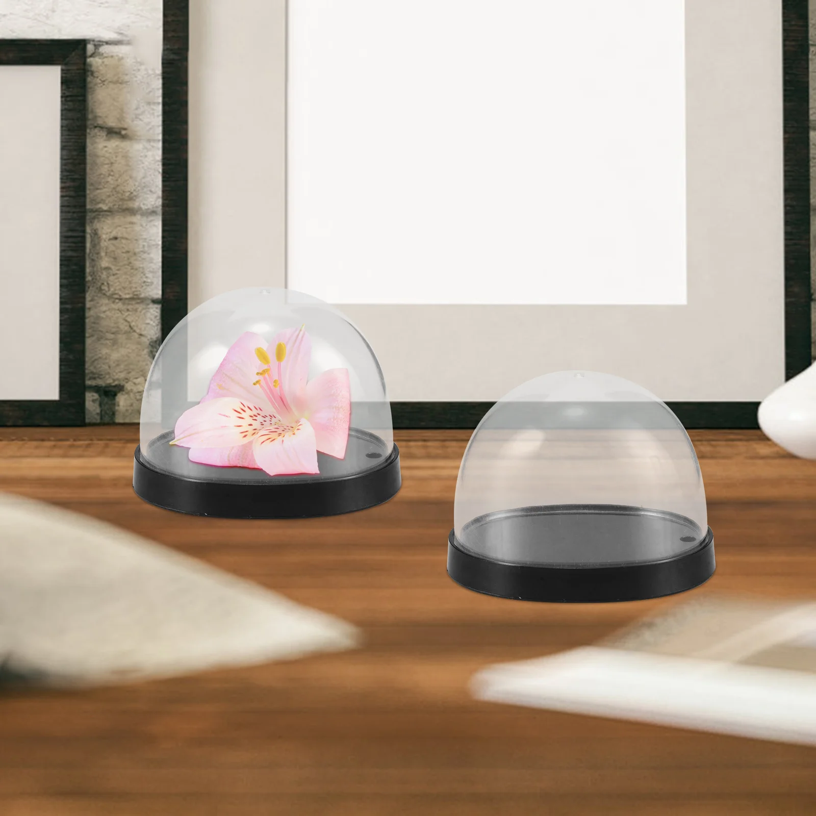 5 مجموعات زجاج قاء زجاجي قبة البلاستيك الشفاف عرض الحالات منضدية زهرة عرض قبة غطاء عرض بلاستيكي شفاف #5