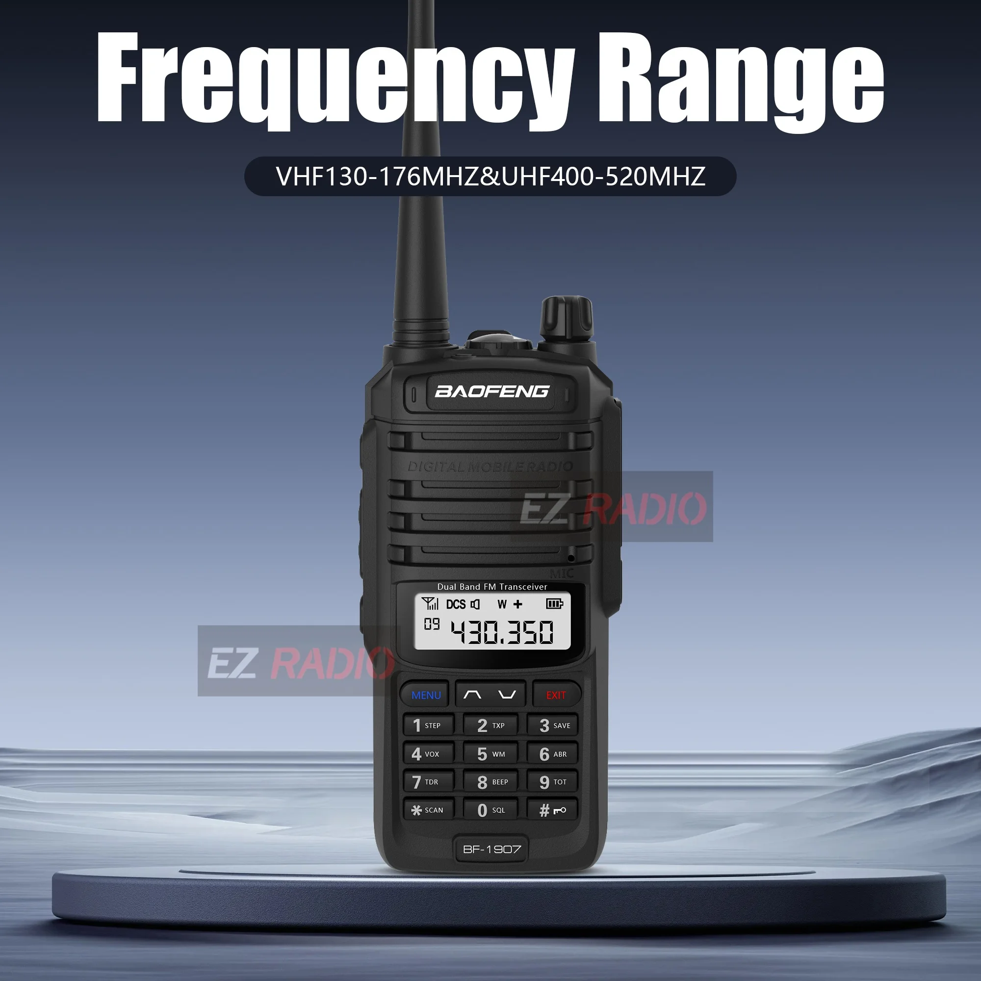 1/2 Paket BaoFeng BF-1907 Dual Band Walkie Talkie Tahan Air 10W Daya Tinggi UHF VHF Radio Genggam Dua Arah Jangkauan Jauh Untuk Berkemah