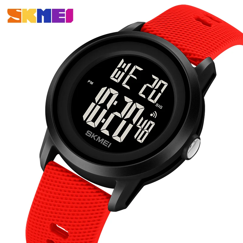 SKMEI Fashion 5Bar Waterproof Stopwatch Wristwatch Youth Cool Digital Countdown Sport Watches For Men Women Student Alarm Clock