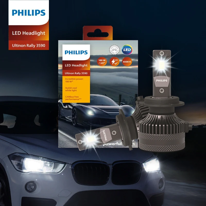 

Philips Rally 3590 LED H4 H7 H11 Автоматический головной фонарь 180 Вт 15000LM H18 H19 HB3 HB4 HIR2 Яркий белый Высокая мощность Ват Высокий ближний свет