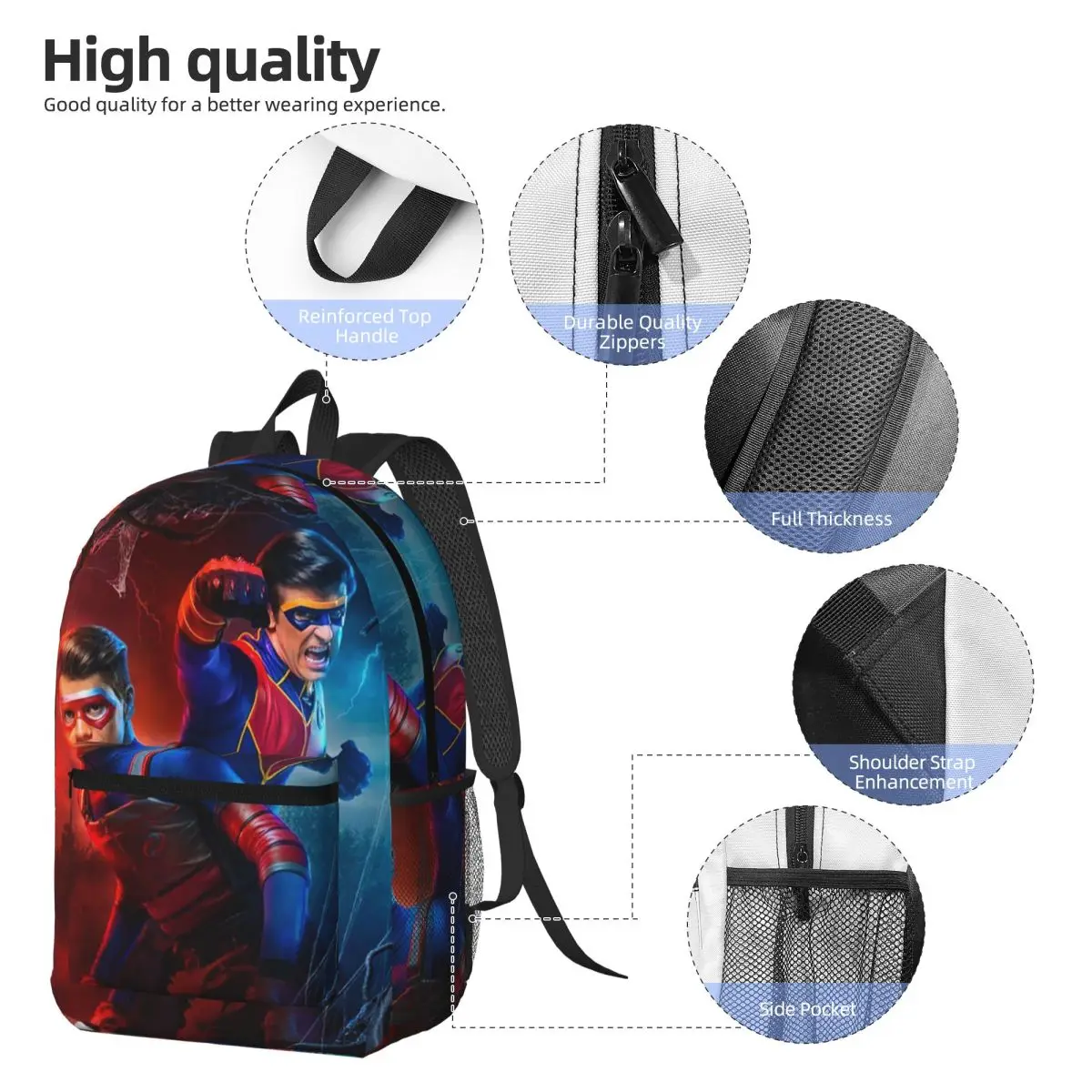 Henry Danger Backpack Daypack Large Capacity Kids BookBag School Bag Shoulder Bags for Men Women