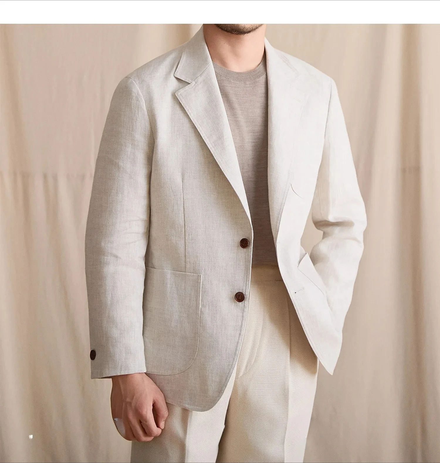 Summer casual blazer, breathable and lightweight, commuter suit for men,Jacket and pants 2 pieces banquet casual wear