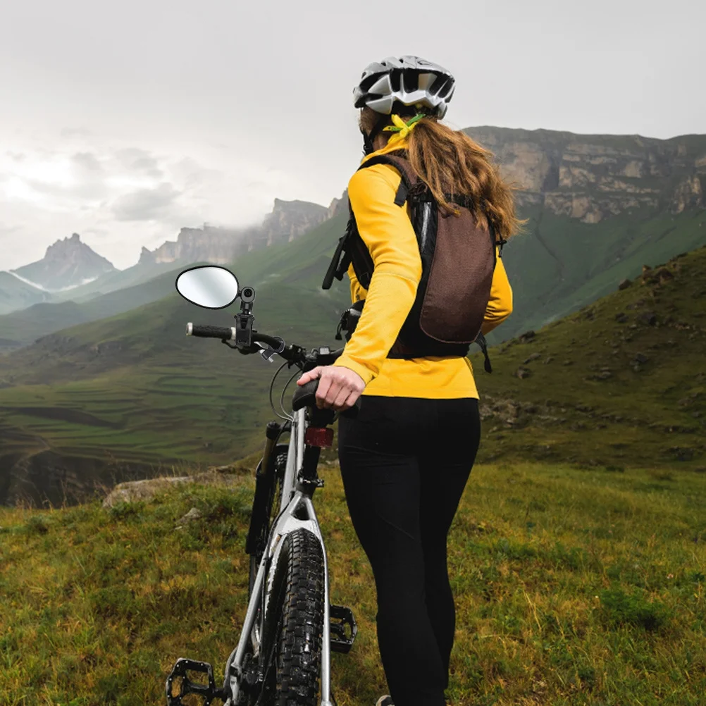 

1 Pair Rotating Handlebar Rear View Mirror For Bike Motorcycle 360 Adjustable Lightweight Oval Reflective Mirror For Road Bike