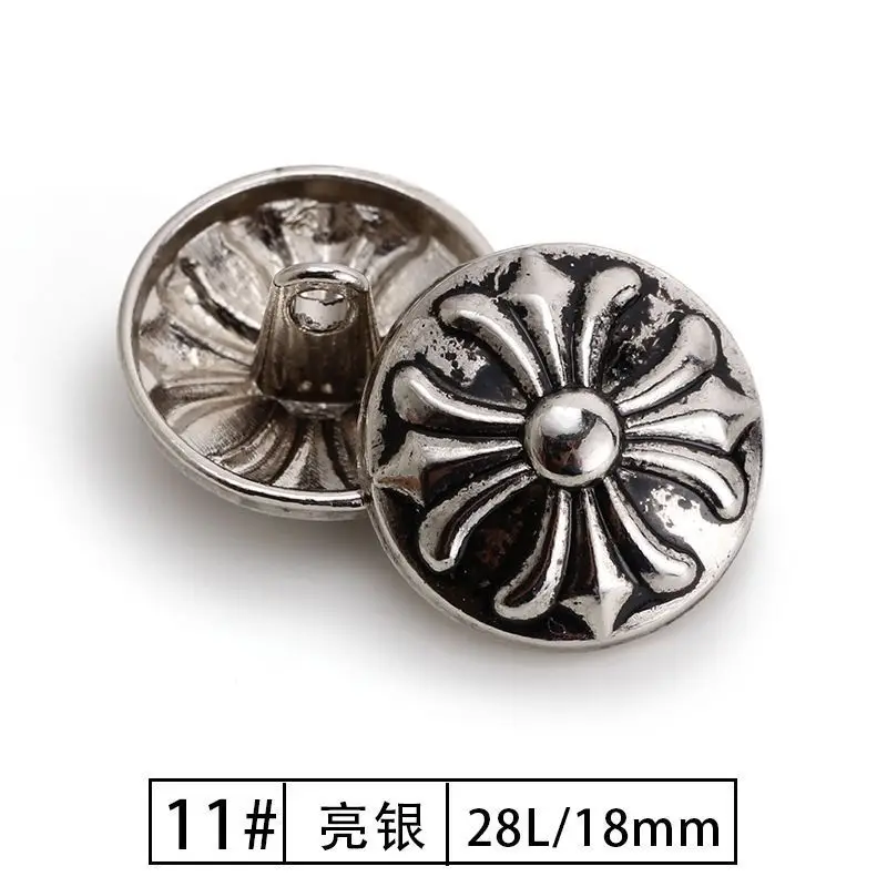 Bright Silver & Matte Silver Vintage Metal Buttons for Windbreaker Suit Shirt Clothing