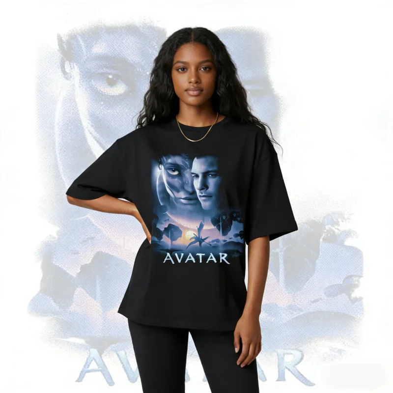 

2025 Vintage Avatar T Shirt: Pandora Disneyworld Avatar 100% Pure Cotton Printed Avatar Fire and Ash Jake Sully Neytiri Shirt