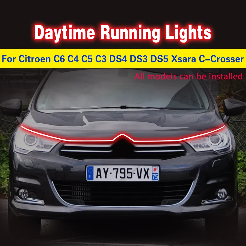 

For Citroen C6 C4 C5 C3 DS4 DS3 DS5 Xsara C-Crosser Waterproof Flexible Daytime Running Light Fog Light LED 12V 1pcs Light Strip