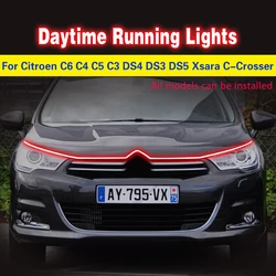 Citroen için C6 C4 C5 C3 DS4 DS3 DS5 Xsara C-Crosser Su Geçirmez Esnek Gündüz Çalışan Işık Sis Lambası LED 12 V 1 adet ışık şeridi