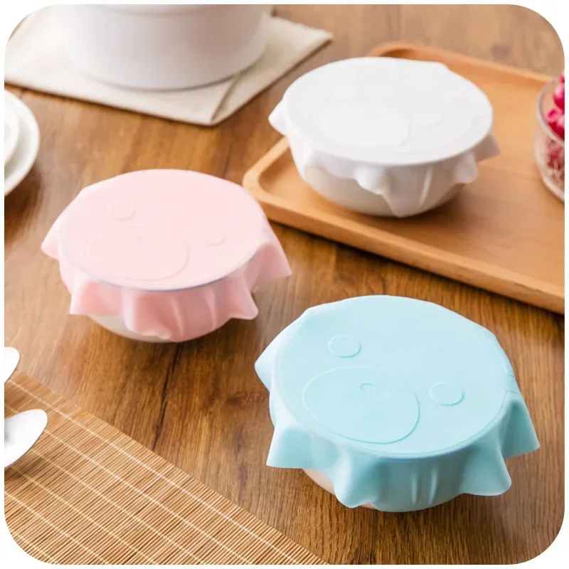 Reusable Silicone Lids, Versatile Freezer To Microwave Cover for Food, Leak-Proof Silicone Stretch Lids for 3” - 12” Container