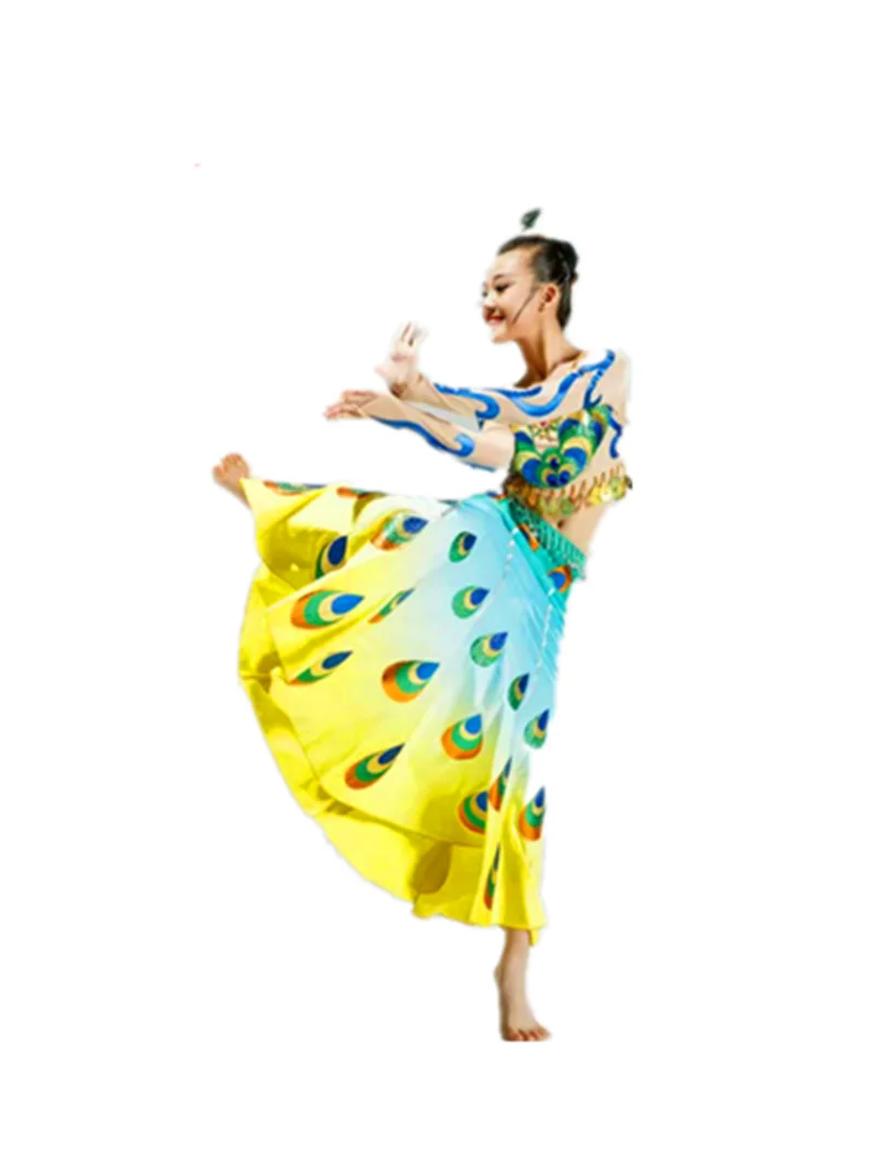 Children Dai costumes Minority peacock dance costumes Fishtail skirt adult new stage performance clothing