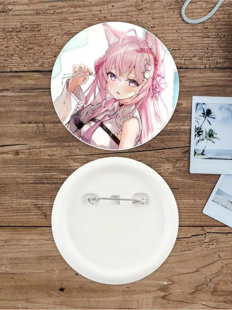 شارة الرسوم المتحركة أنيمي للزينة على ظهره ، بروش تأثيري ، على ظهره لتقوم بها بنفسك ، ملحقات مرساة ، Hakui Koyori ، YouTuber VTuber ، 58 مللي متر