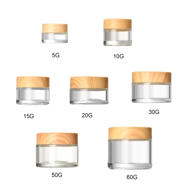 1PC Glass Cosmetic Container Empty Sample Jars with Leak Proof Lids Makeup Sample Containers for Lotion Cream Drop Shipping