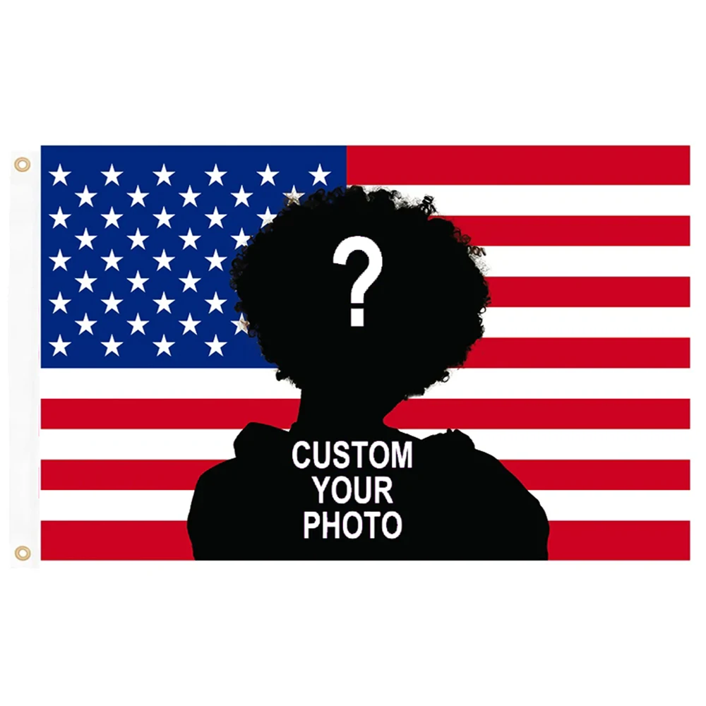 90x150cm Custom American Flag Upload Images With ANY Photo &Text Poster BANNER