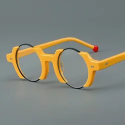 Handmade Acetate Glasses Frame Vintage Retro Eyeglasses Frame for Men Women Luxury Brand Eyewear Man Personalized Fashion Design