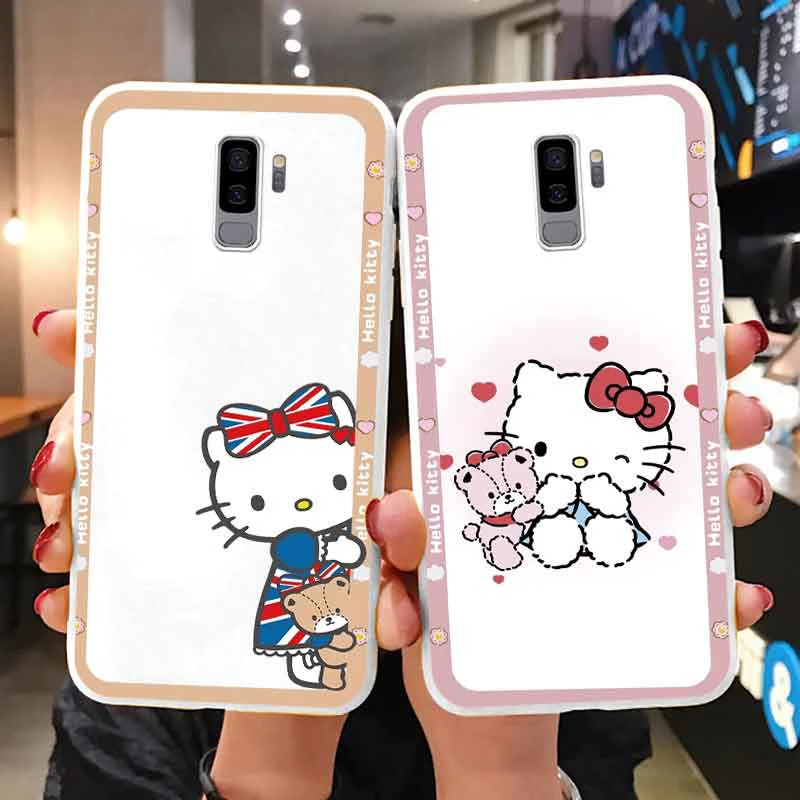 Phone Case Cartoon For Samsung Galaxy S9 Plus S9+ Cinnamoroll Kuromi Hello Kitty Anti-drop Girls TPU Silicone Shockproof Cover