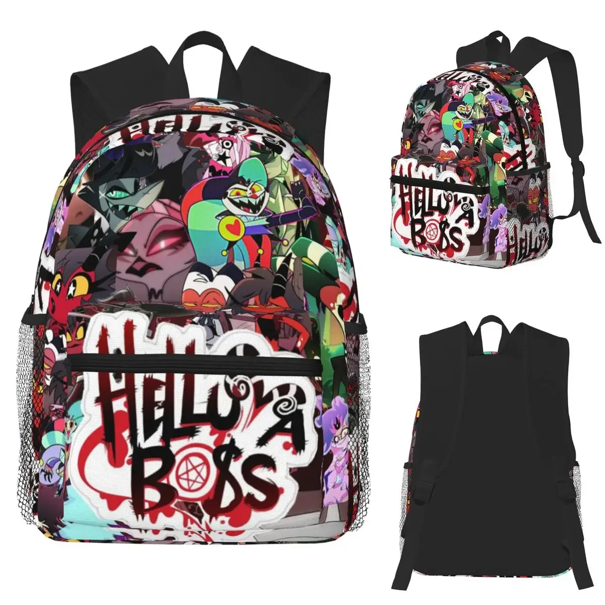 

Helluva Boss Cartoon Student Backpack School Bag Hiking Travel Daypack for Boys Girls Fashion Bookbag Shoulder Bags