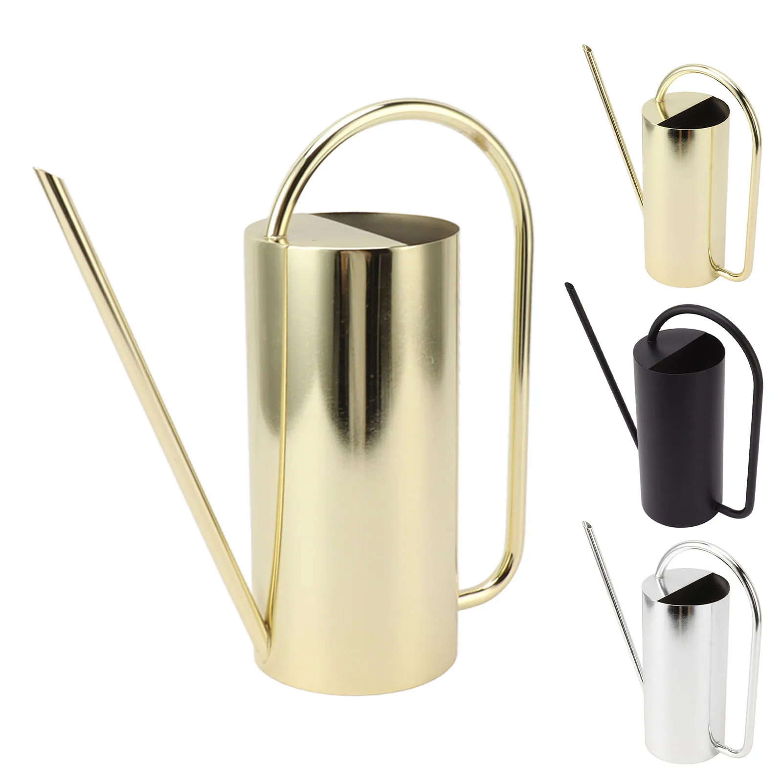 1500ml  Large Capacity Plants Watering Can Long Spout Watering Kettle Stainless Steel Pot Gardening Supplies Gold Silver Black