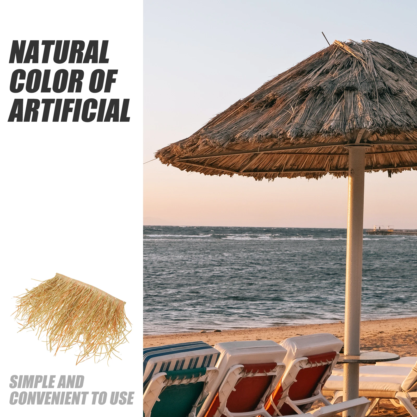 

Simulated Thatch Roof Artificial Garden Decoration Lifelike Straw Roof Panel Uv Resistant Fake Thatching For Patio Balcony Hut