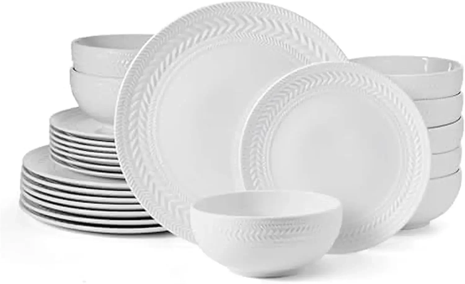 

Josephine 24 piece Dinnerware Set, Service for 8, White