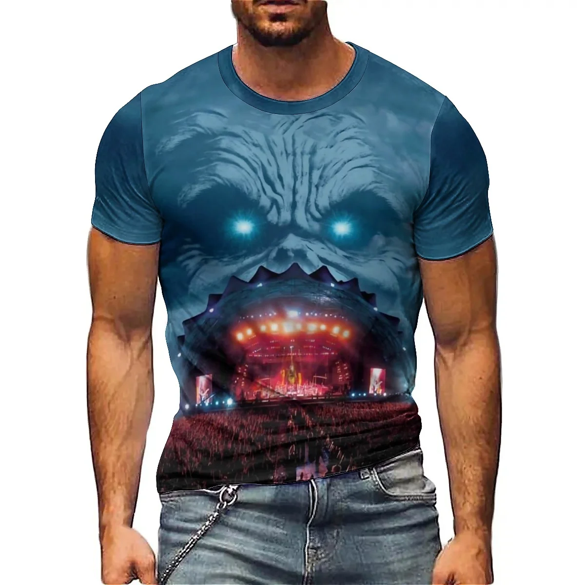

Hawaiian Style Beach Travel Men's 3D Printed Short Sleeve T-Shirt - Loose Fit