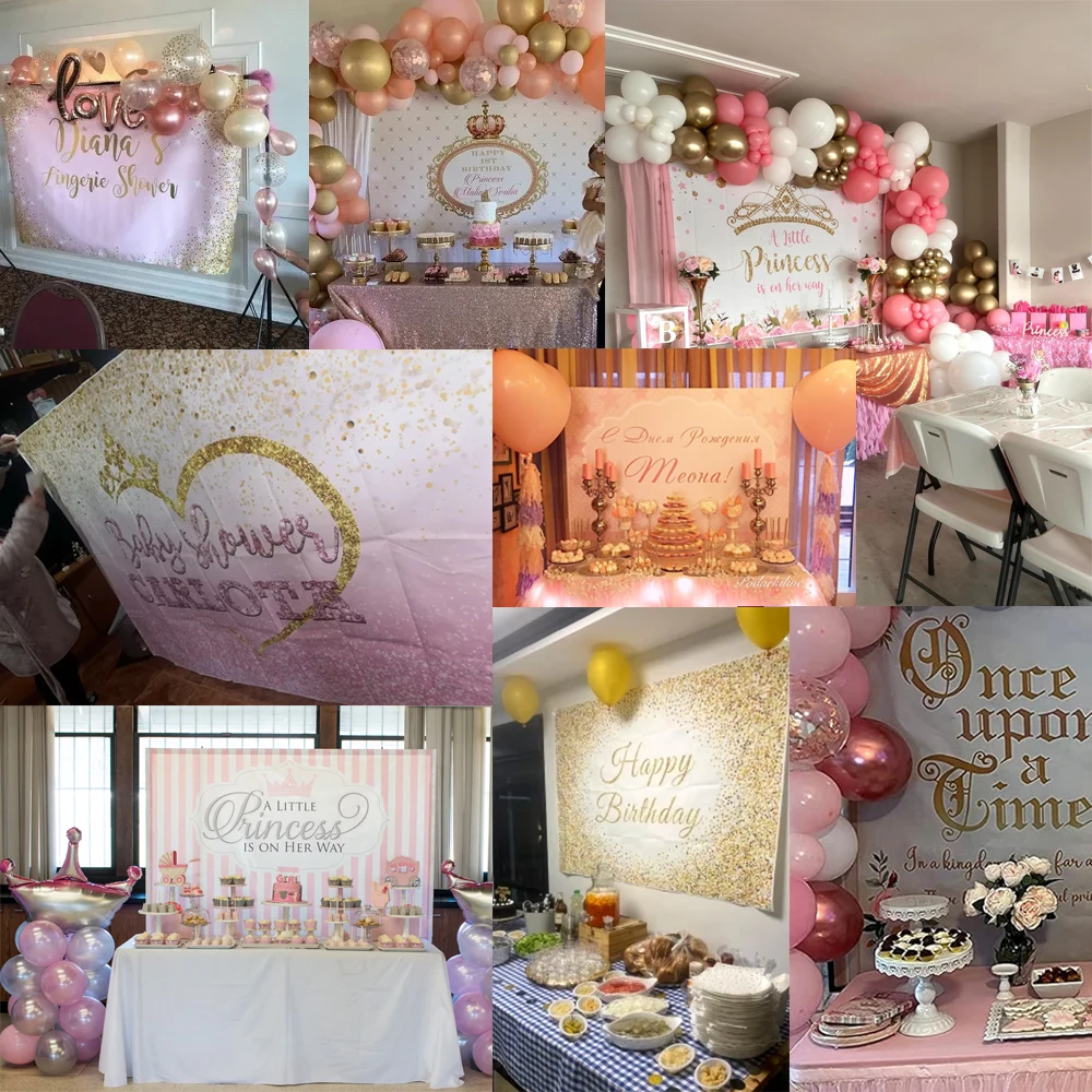 실버 도트 사진을위한 생일 축하 파티 배경 이름 사용자 정의 배너 포스터 아기 어린이 초상화 사진 배경