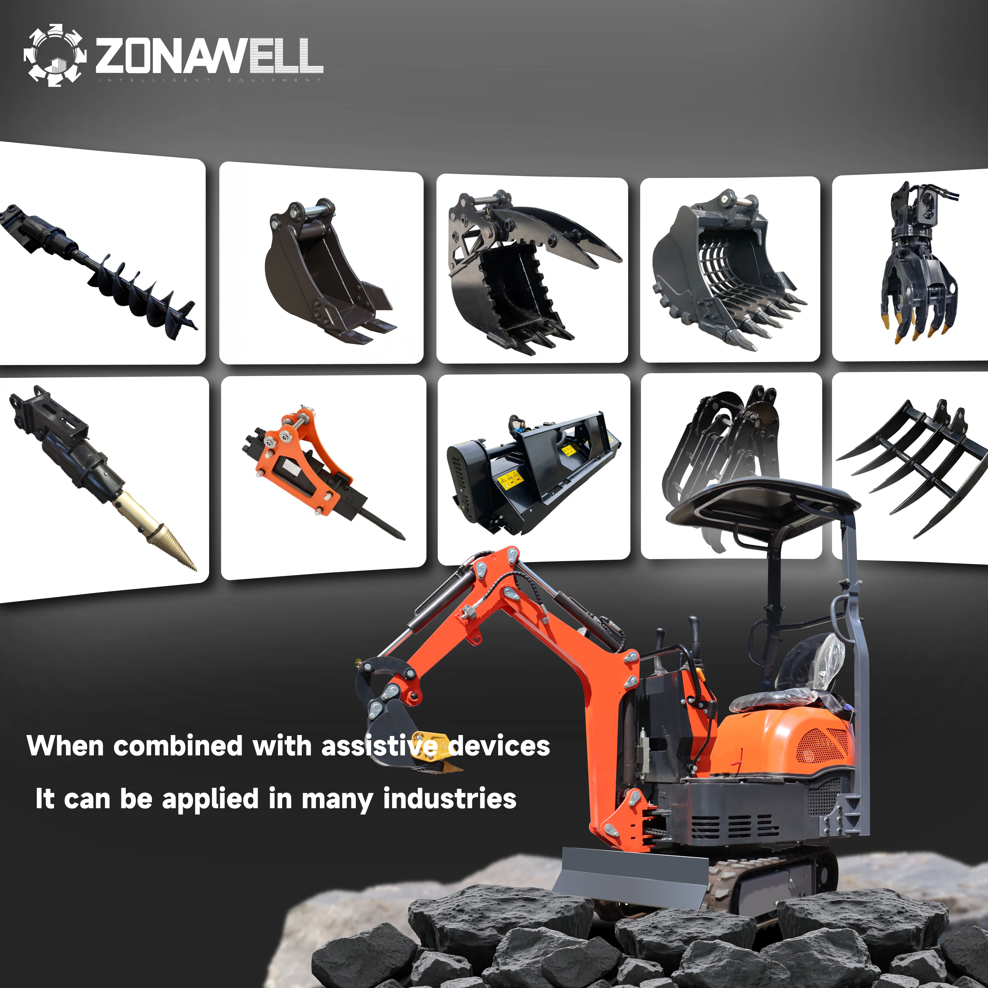 รถขุดขนาดเล็กไร้ท้ายใหม่ 0.8 ตันเครื่องยนต์ EPA รถขุดขนาดเล็กเหมาะสําหรับการก่อสร้างในเมืองและการปรับแต่งภูมิทัศน์