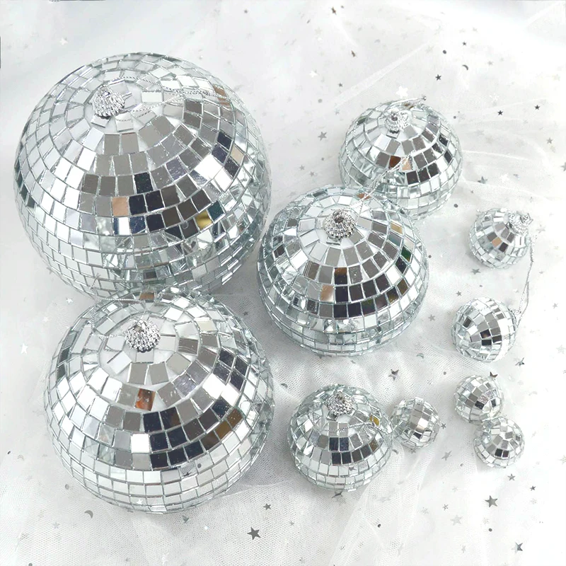 6/8/10/15Cm Kerstbal Opknoping Ornamenten Mini Disco Spiegel Ballen Kerstboom Taart Decoratie Kerstfeest Gunst Cadeau