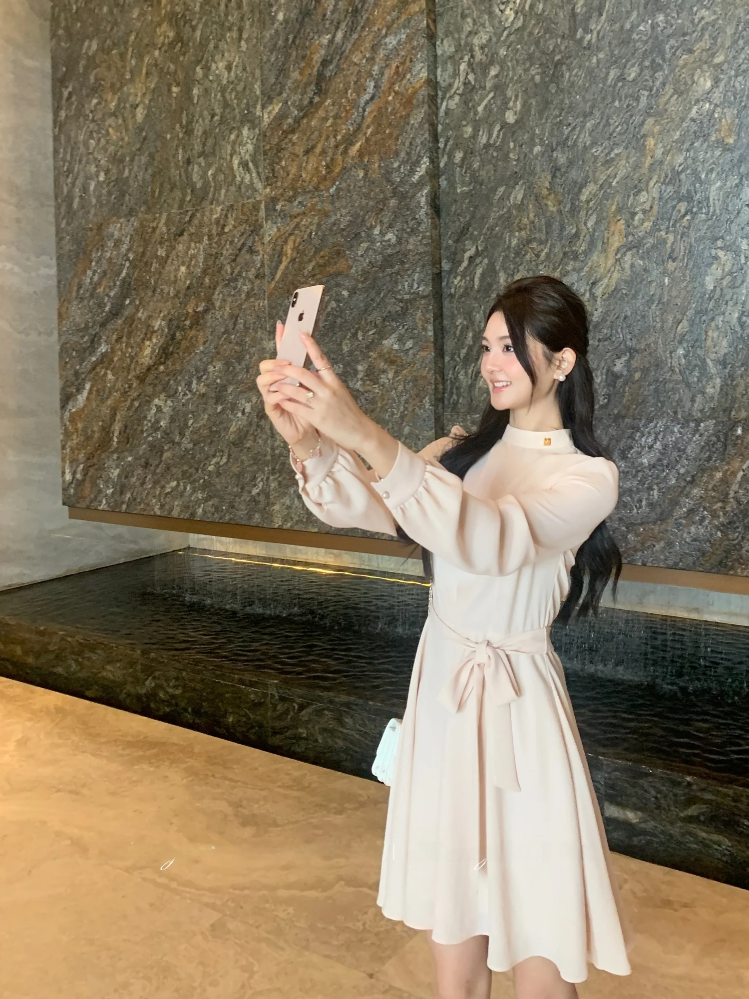 

Ele Gentle Long Sve Dr Mummy New Arrival Polycarbonate Soft Polyester No Stretch Summer Autumn l Waist Gown