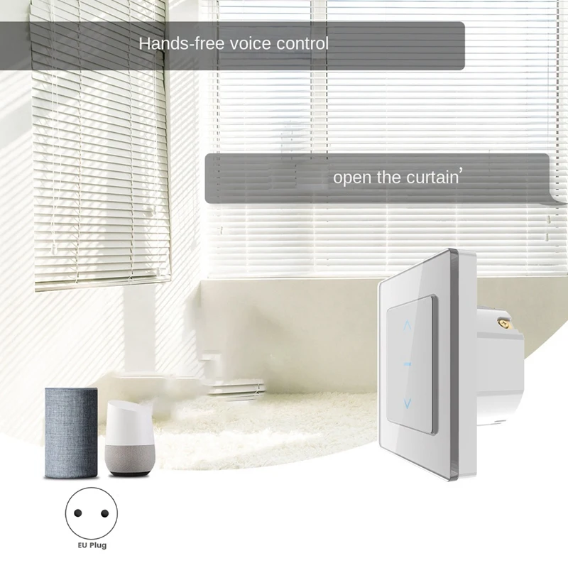 Wifi Smart Curtain Switch Touch Design For Motorized Curtains Blinds Work+Alexa Google And Smart Life App EU Plug