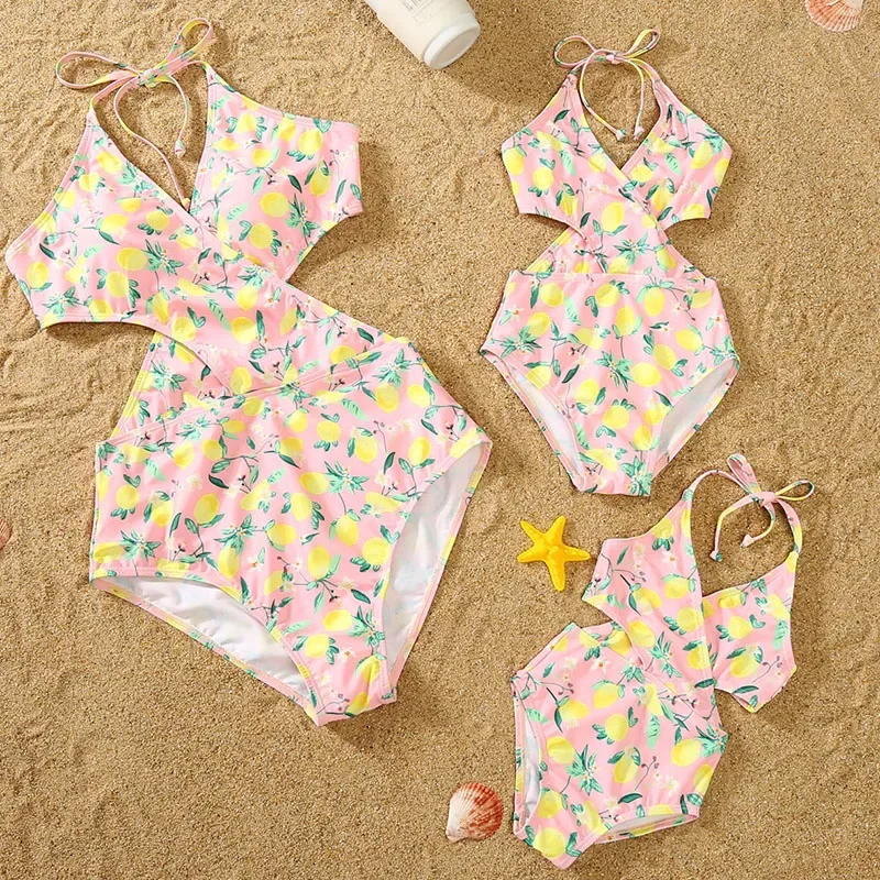 Bañador de una pieza para madre e hija, traje de baño de aspecto familiar, trajes a juego, vestidos para mamá e hija, ropa