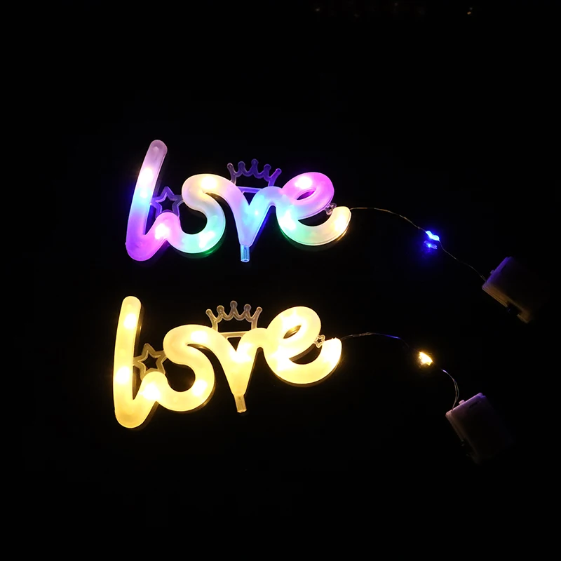 1PC LOVE Romantic Night Light Valentine's Day Proposal And Confession LED String Lights Battery Lights Wedding Decoration Light