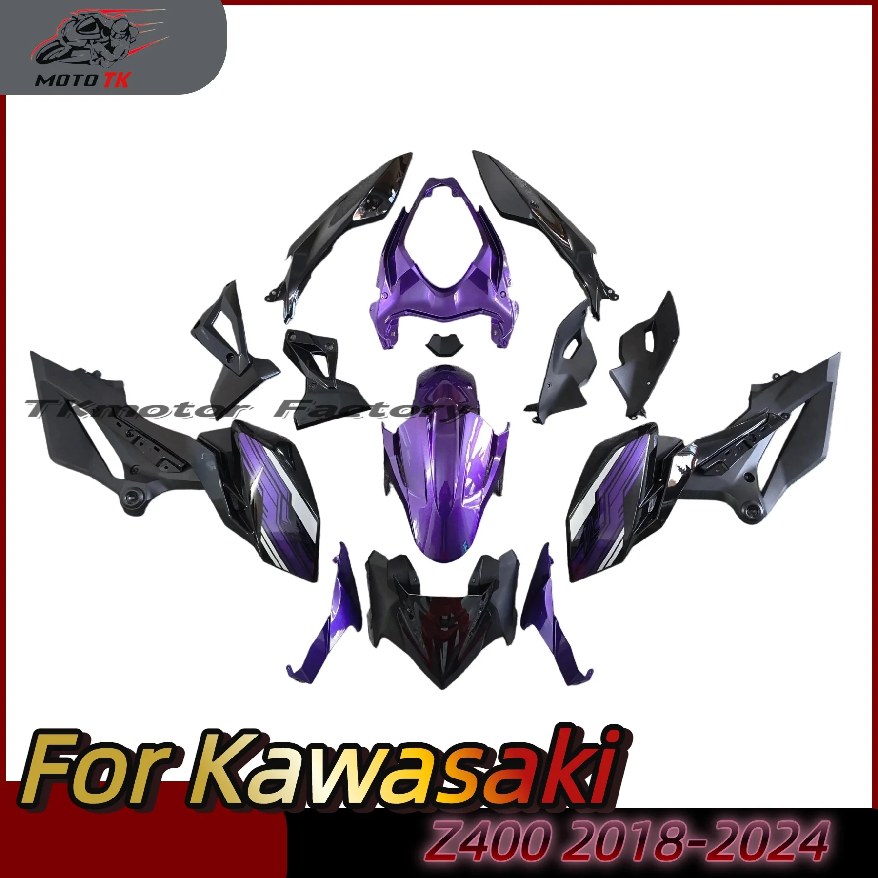 

ABS Fit For Kawasaki Z400 2018 - 2024 Motorcycle Plastic Shell Fairing Bodywork Kit Set Z 400 18 19 20 21 22 23 24