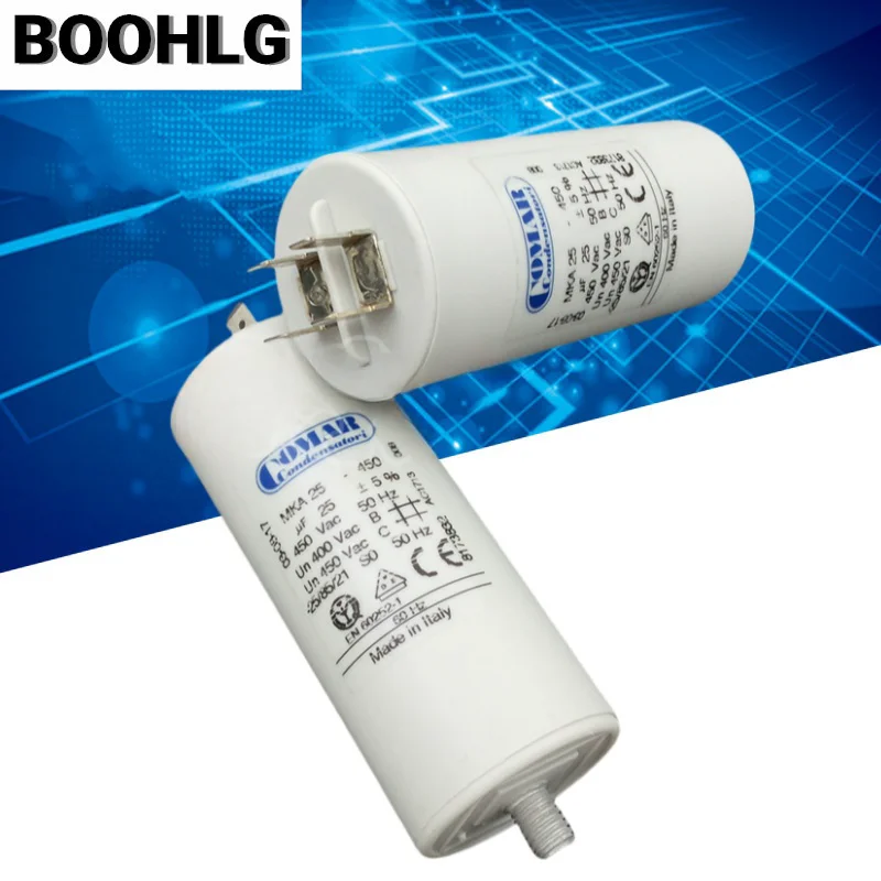 

1PCS 25uF 400-450VAC COMAR MKA25-450 fan motor working capacitor