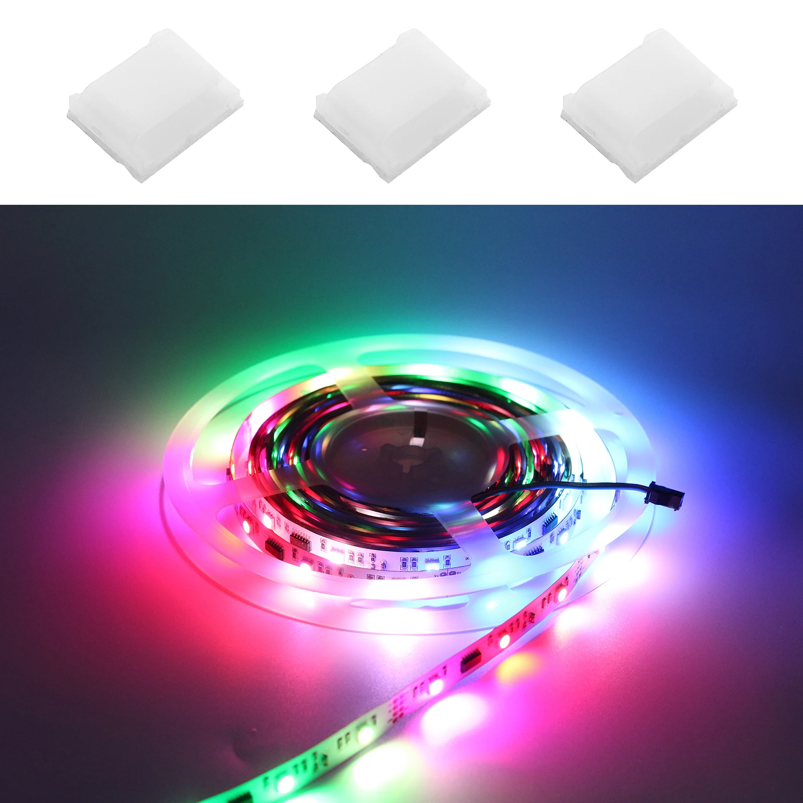 

100 Pcs Outdoor LED Light Strip Holders Self-adhesive Fixing Clip Bar Buckles White Nylon