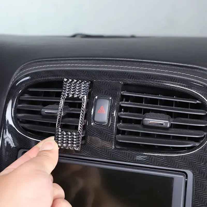 

For Chevrolet Corvette C6 2005-2013 Soft Carbon Fiber Car Emergency Light Button Cover Trim Sticker Car Accessories