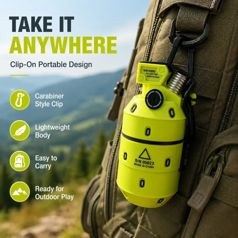 Recording Grenade Figurine with Water Spray Sound Effect and Light-up Toy