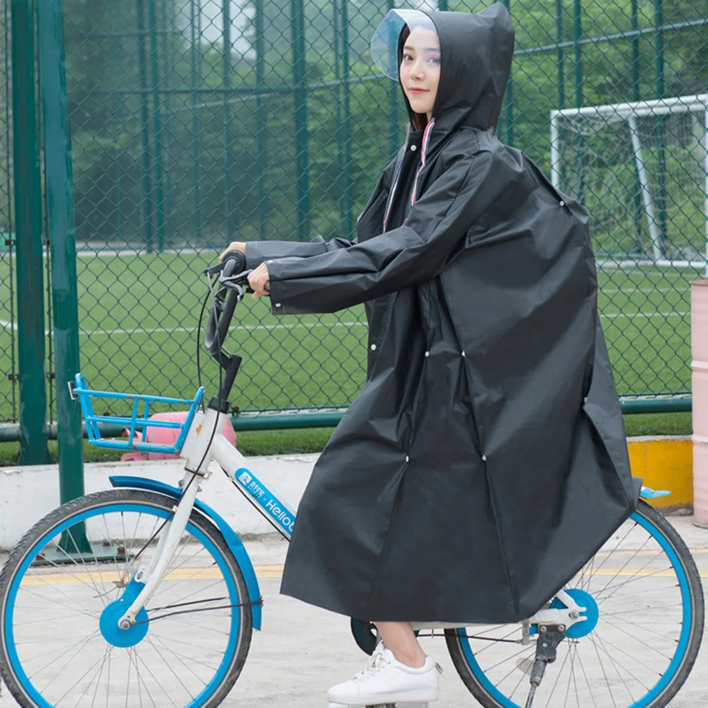 

Adult Raincoat Hood Poncho Lightweight Portable Waterproof Premium Drawstring Hat Elastic Cuffs Fits Most Students Travel