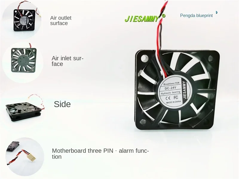 

New JIESAMMY 5010 hydraulic bearing alarm function 5CM 24V 0.12A variable frequency cooling fan50*50*10MM