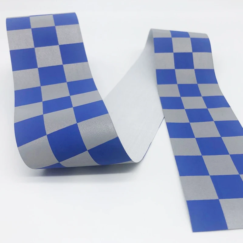 Square Width 5cm High Visibility Silver Reflective Tape Fabric Sew On Clothing