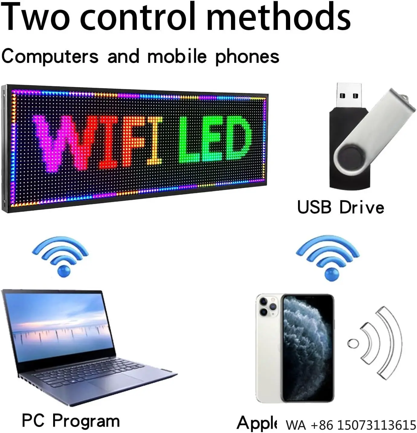 لافتة LED خارجية P10 - لوحة إعلانات رقمية قابلة للبرمجة يتم التحكم فيها عبر WiFi #1