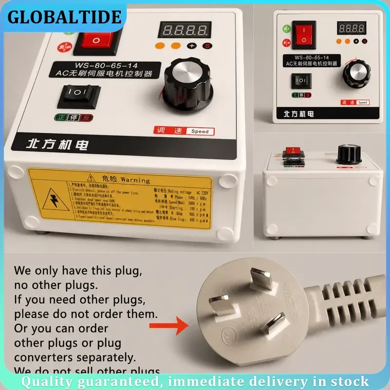 600-800W 220V Brushless DC Servo Motor Kit Speed Controller Regulator for Woodworking Lathe Belt Bead Machinery