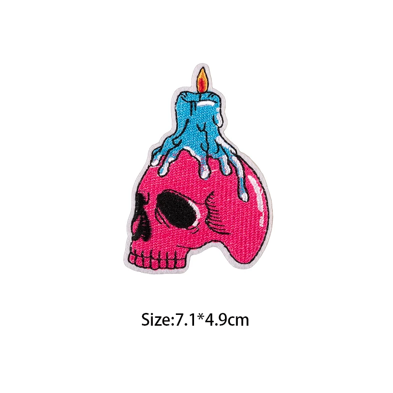 Pink Graffiti Style Patches Embroidery Stickers For Kids\' Clothes Backpack Iron On Cute Anime Patches DIY Sewing Clothes Badge