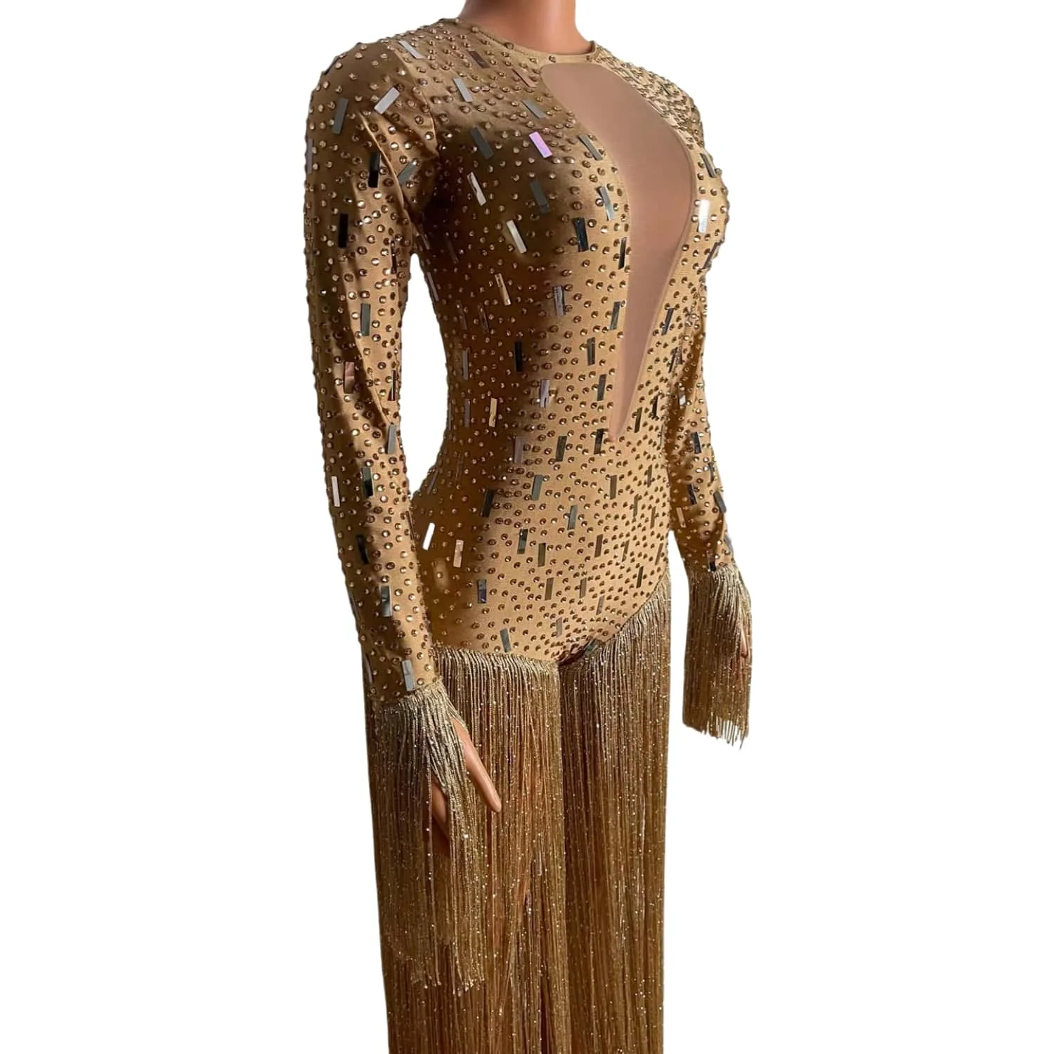 Guangheng تصميم الأزياء طويل شرابة ضمادة ارتداءها المرأة مثير شارع العليا مساء حزب ملهى ليلي Hotwife وتتسابق مطرزة