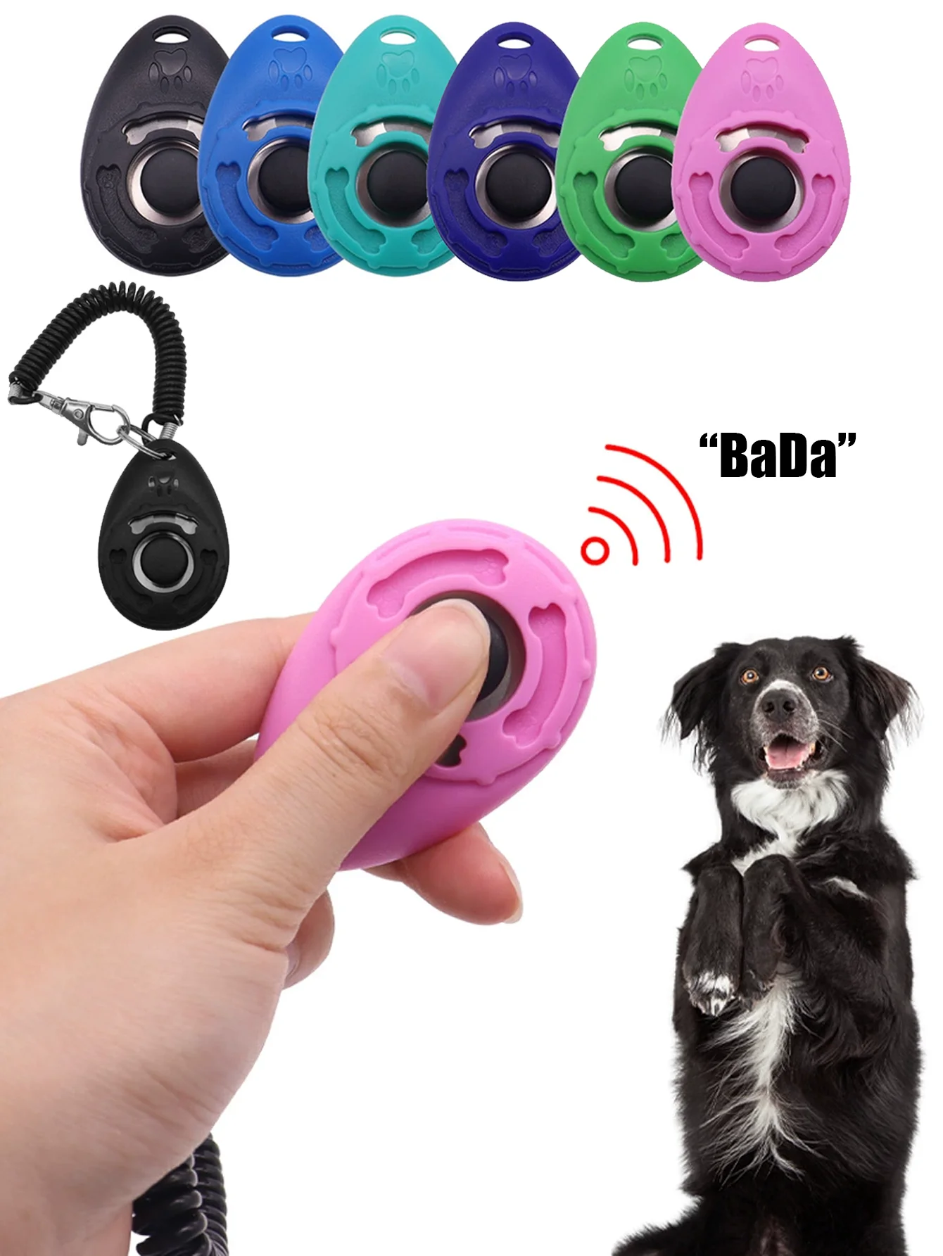Dog Training Clicker with Wrist Strap｜1-Second Precise Command｜Retractable and Wearable｜Anti-Slip Button Design｜Pet Training Too