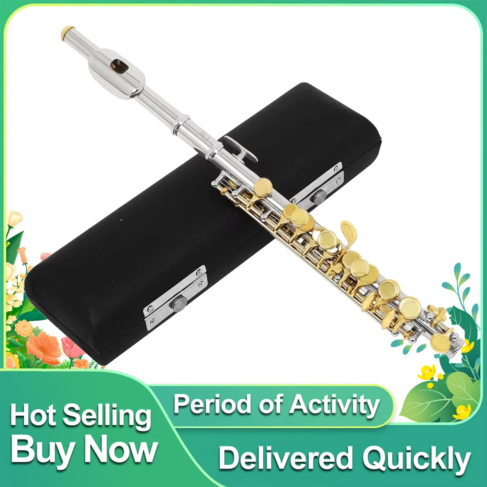 

SLADE Piccolo C Key Half-size Cupronickel Flute Silver Plated Body Gold Key Piccolo Professional Piccolo Woodwind Instruments