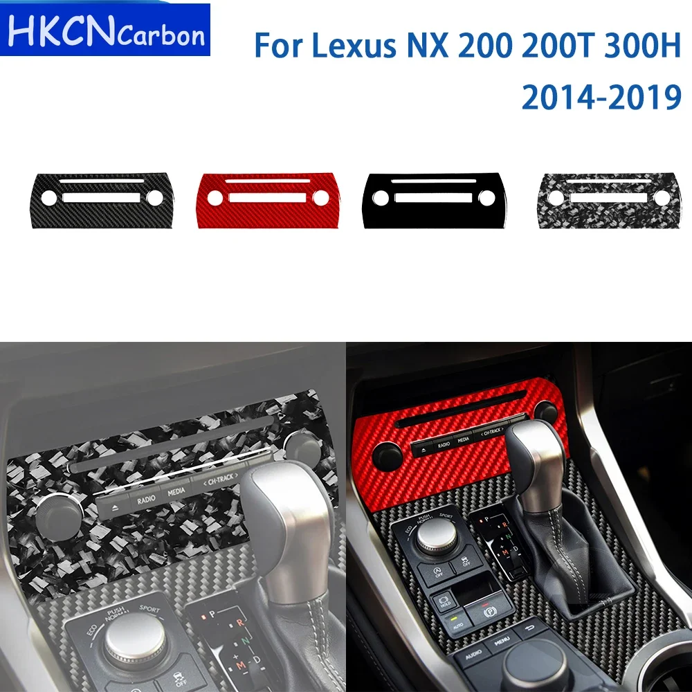 For Lexus NX 200 200t 300h 2014-2019 Car Accessories Carbon Fiber Interior Central Control CD Panel Trim Stickers Decoration