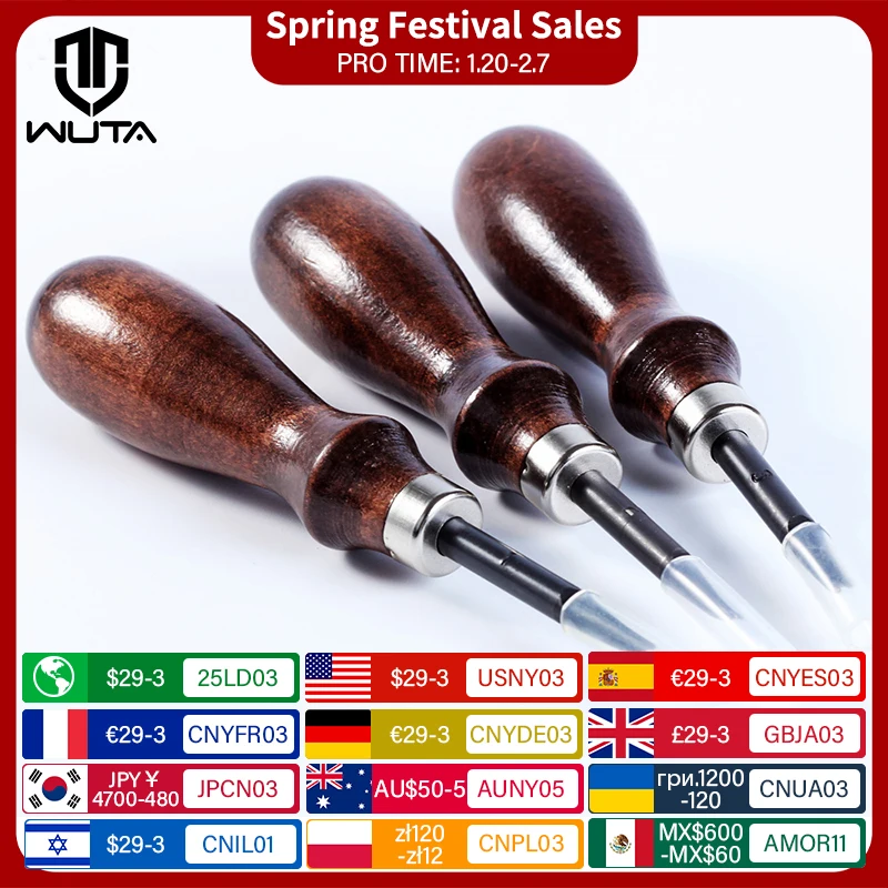 WUTA Sharp Leather Edge Beveler Edge Skiving Polishing Leather Tools DIY Belt Maker High Carbon Steel Leather Craft Beveller