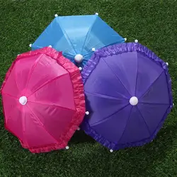 Cute Dollhouse Diameter 30cm Costume Game 18Inch 43cm Toys Mini Rain Gear Lace Doll Umbrella Toys Decor Baby Doll  Accessories