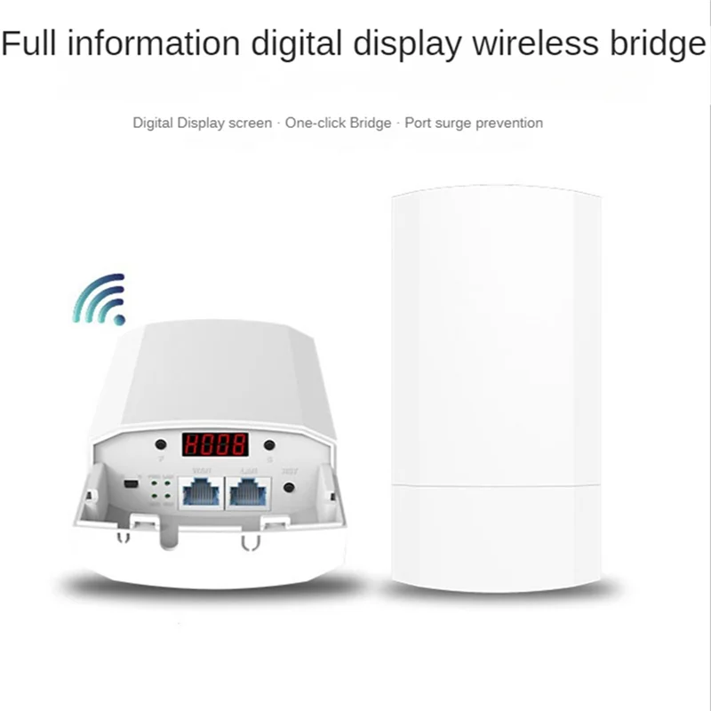 NNR-Outdoor Wifi Router 2.4G 300Mbps Wireless Repeater/Wifi Bridge Long Range Extender 1KM Wifi Coverage for Camera EU Plug