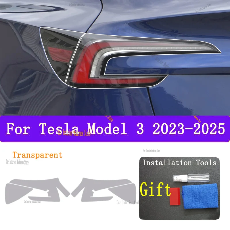 

For Tesla Model 3（2023-2025） Car Exterior Headlight Anti-scratch Front Lamp Tint TPU Protective Film Cover Repair Accessories